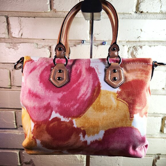 Euc Rare Coach Ashley Floral Multi-Colored Shoulder Bag/Satchel Purse - Picture 3 of 14